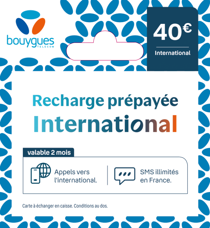Recharge Bouygues Telecom Internationale 40 €