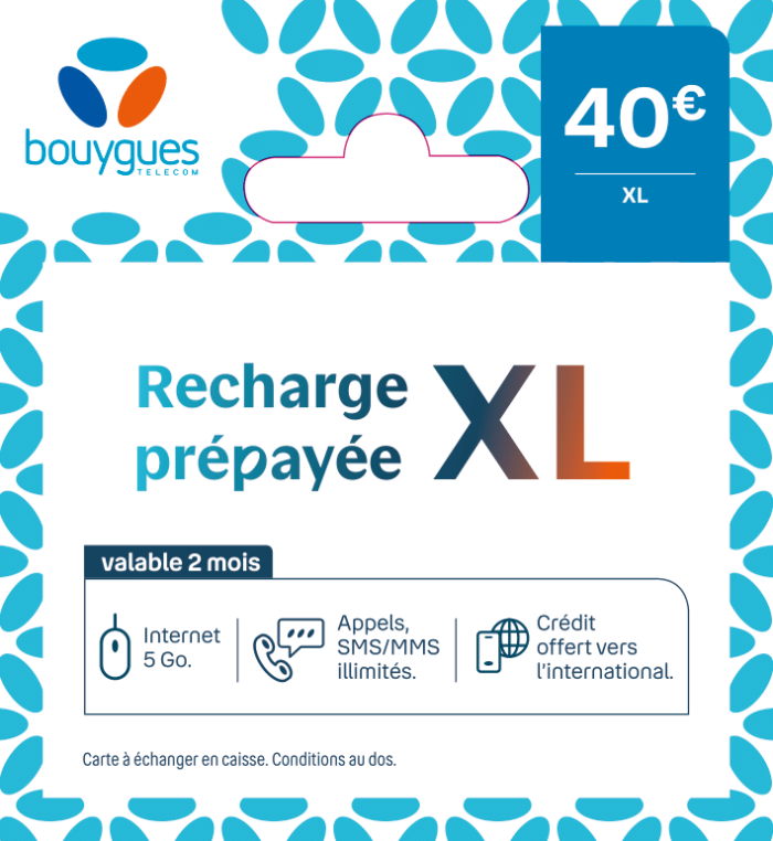 Recharge Bouygues Telecom  illimité XL 40€