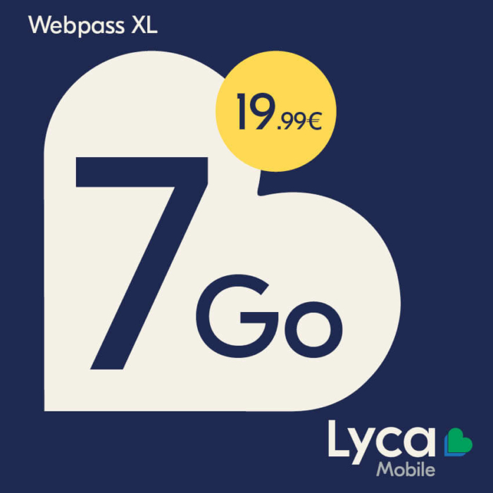 Recharge Lycamobile Web Pass XL 19,99 €