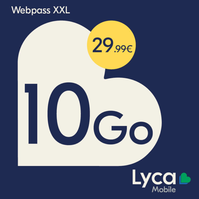Recharge Lycamobile Web Pass XXL 29,99 €