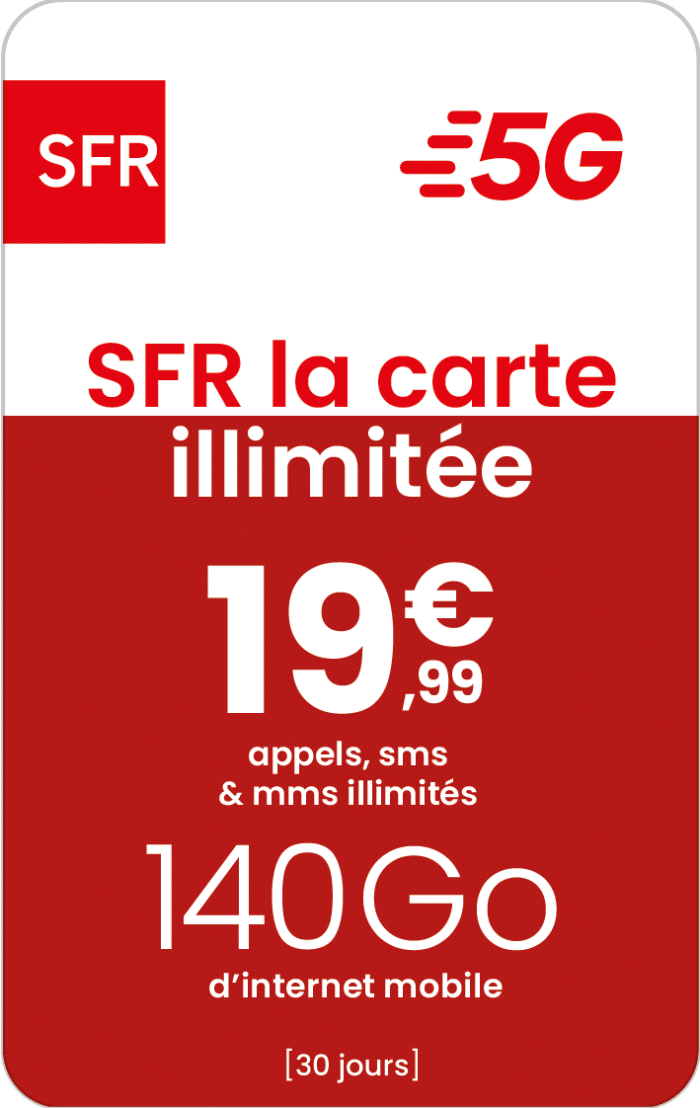 Recharge SFR La Carte Illimitée 19,99€