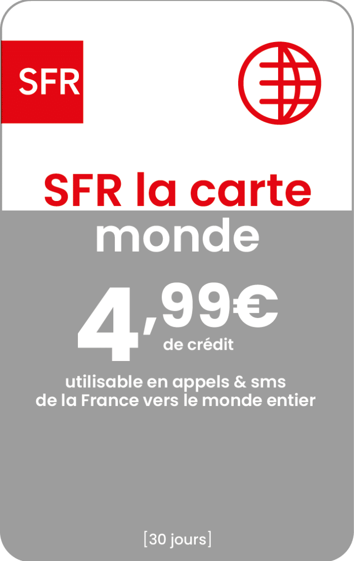 Recharge SFR La Carte Monde 4,99€
